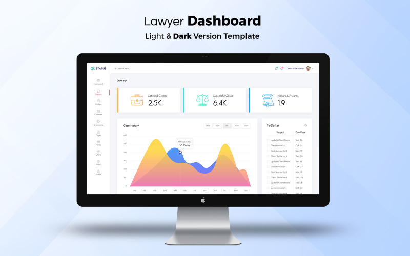 Elemente der Benutzeroberfläche des Anwaltsadministrator-Dashboards