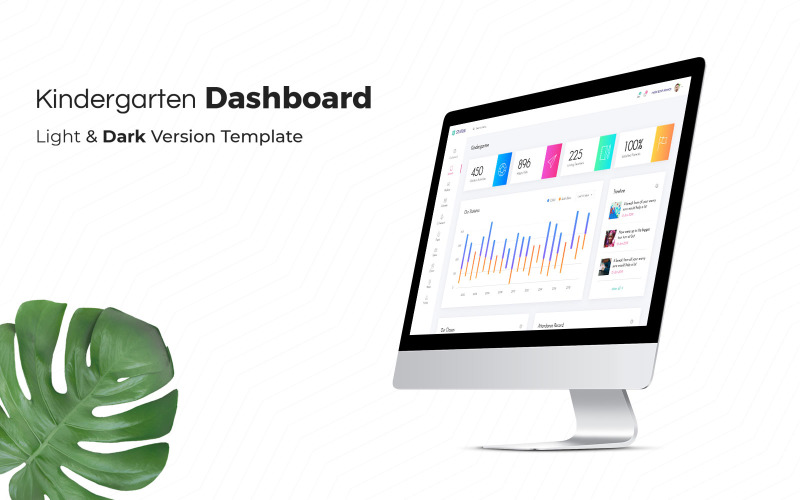 Elemente der Benutzeroberfläche des Kindergarten-Verwaltungs-Dashboards