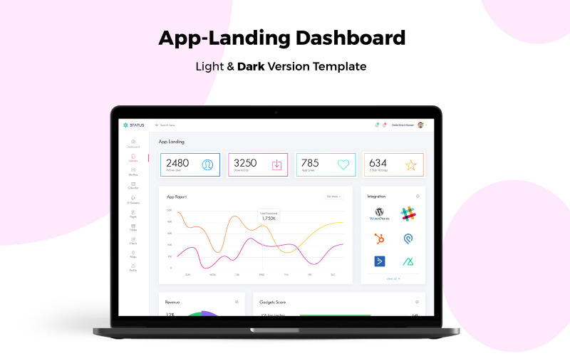 Elementi dell'interfaccia utente della dashboard di amministrazione dell'app