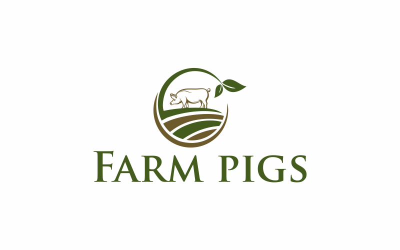Download Шаблон логотипа "Farm pigs Logo Template" / Farm pigs Logo Template - Шаблон логотипа на тему графика animal,pig,farm,piggy,breeding,domestic,nature,small,little,boar,pigpen,fat,closeup,cultivation,white,feeding,industrial,piggery,growth,healthy