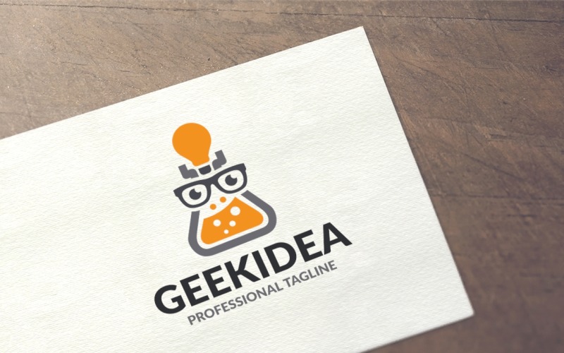 Download Шаблон логотипа "Geek Idea Logo Template" / Geek Idea Logo Template - Шаблон логотипа на тему графика beaker,bottle,brainstorm,bright,bulb,chemist,chemistry,concept,creation,creative,creativity,dvelopment,energy,engineer,genius,idea,ideas,ingenious,intelligence,lab