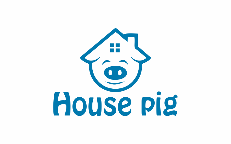 Download Шаблон логотипа "House Pig Logo Template" / House Pig Logo Template - Шаблон логотипа на тему графика pig,house,illustration,cartoon,vector,animal,farm,three,tree,design,home,business,concept,mortgage,grass,hand,nature,happy,children,estate
