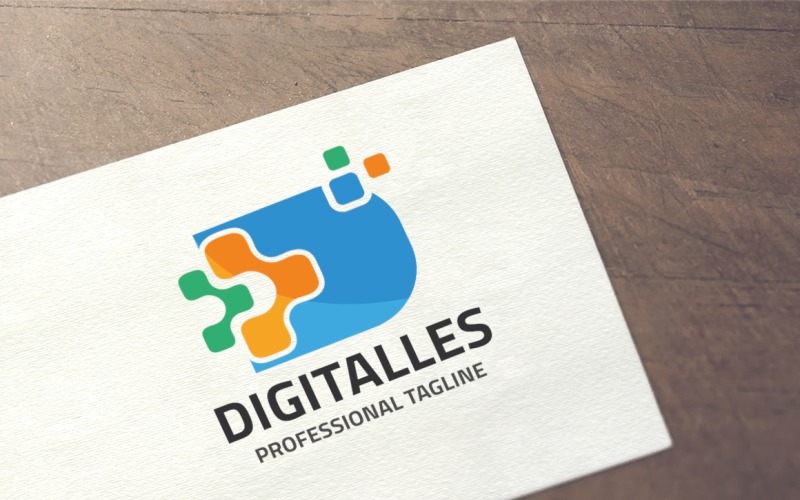 Download Шаблон логотипа "Letter D - Digitalles Logo Template" / Letter D - Digitalles Logo Template - Шаблон логотипа на тему графика agency,brand,branding,business,creation,creative,d letter,d logo,data,design,developer,development,digit,digital,divide,firm,identity,letter,letter d,matrix