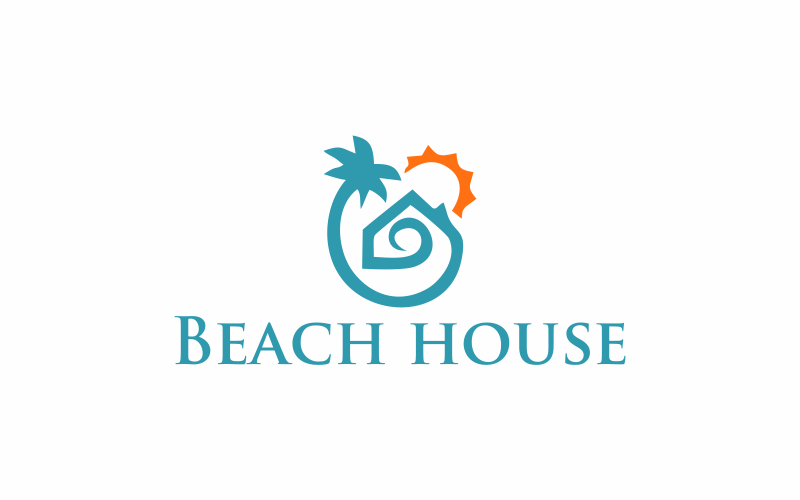 Download Шаблон логотипа "Ocean House Logo Template" / Ocean House Logo Template - Шаблон логотипа на тему графика beach,house,home,hotel,ocean,vacation,blue,modern,architecture,design,travel,room,resort,villa,floor,water,beautiful,building,nature,terrace