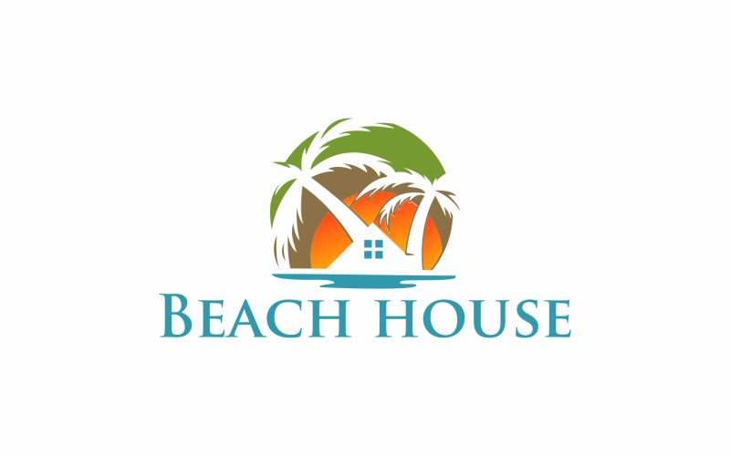 Download Шаблон логотипа "Palm House Logo Template" / Palm House Logo Template - Шаблон логотипа на тему графика beach,house,home,hotel,ocean,vacation,blue,modern,architecture,design,travel,room,resort,villa,floor,water,beautiful,building,nature,terrace
