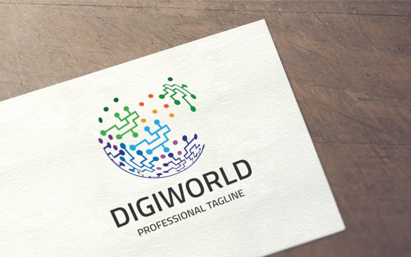 Шаблон логотипа цифрового мира