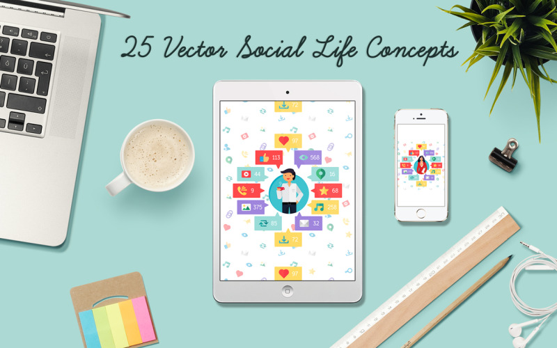 Download Vector "Social Network Elements Pack - Vector Image" / Social Network Elements Pack - Vector Image - Vector на тему графика design,template,web,blog,photo,instagram,vector,sport,music,map,business,technology,video,fitness,social,search,shopping,phone,workout,doctor,medicine,science,mail,work,interface,icon,network