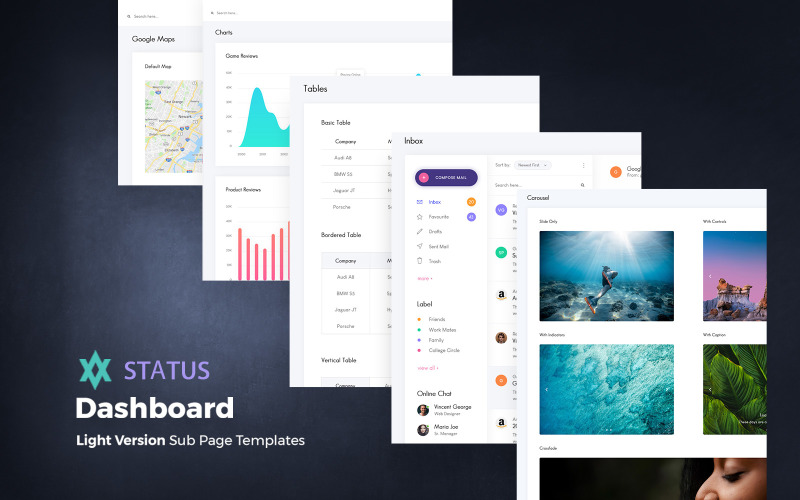 Stato: elementi dell'interfaccia utente del dashboard di amministrazione