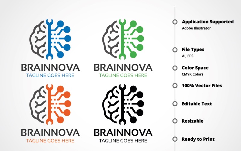 Download Шаблон логотипа "BrainNova Logo Template" / BrainNova Logo Template - Шаблон логотипа на тему графика brain,brain logo,computer,connect,creative,digi,digital,frame,human,innovation,intelligent,logo,mind,online,plexus,psd,psychology,science,smart,smart objects
