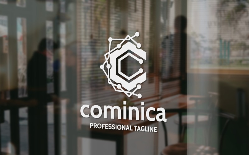Lettera C - Modello di Logo di rete di comunicazione