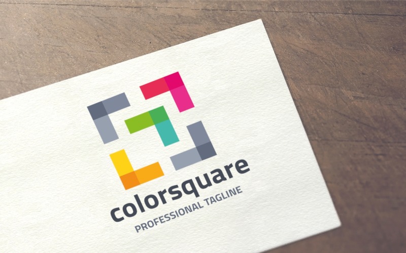 Modèle de logo carré couleur