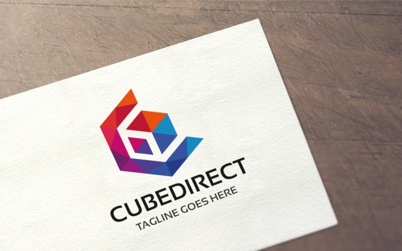 Modèle de logo Cube Direct