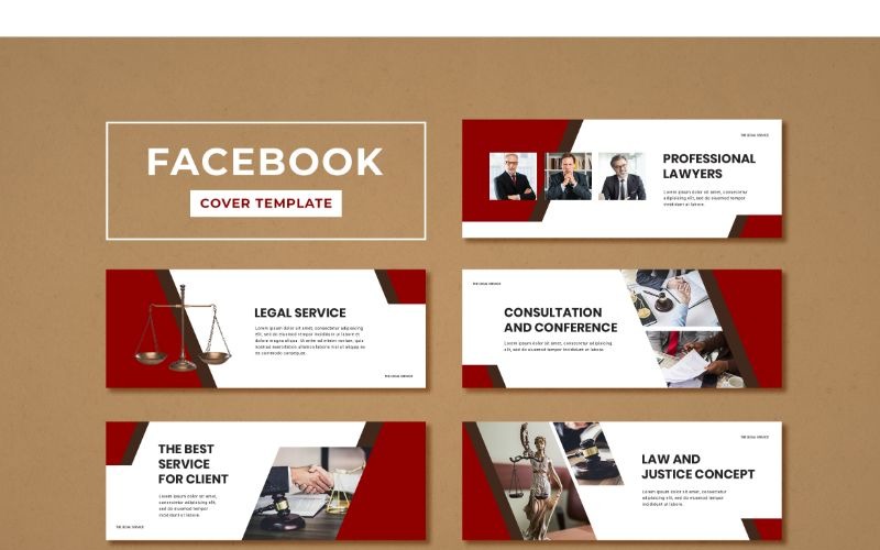 Modèle de médias sociaux du service juridique de couverture Facebook