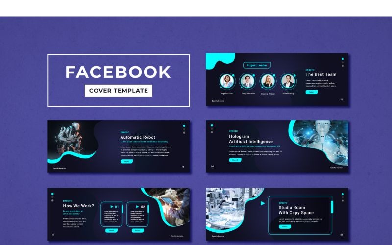 Modelo de mídia social de tecnologia moderna de capa do Facebook