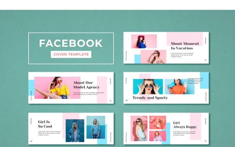 Šablona sociální agentury Facebook Cover Model Agency