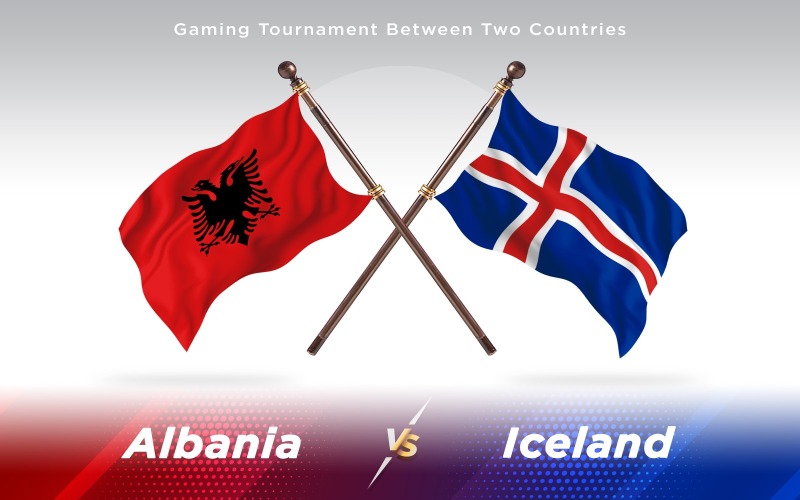 Afganistán versus banderas de dos países de Islandia - ilustración
