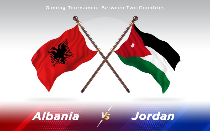 Albania Contro La Giordania Due Paesi Bandiere - Illustrazione