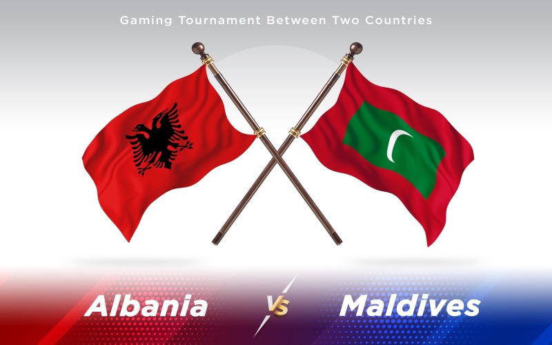 Албания против флагов двух стран Мальдивы - Иллюстрация