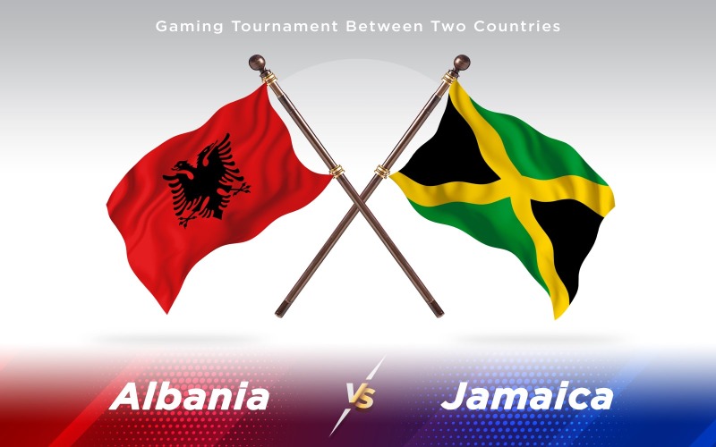 Albania versus banderas de dos países de Jamaica - ilustración