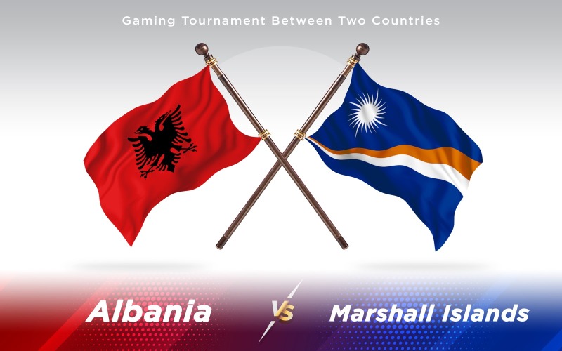 Albânia versus Ilhas Marshall Bandeiras de dois países - ilustração