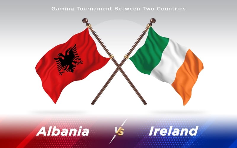 Download Иллюстрация "Albania versus Ireland Two Countries Flags - Illustration" / Albania versus Ireland Two Countries Flags - Illustration - Иллюстрация на тему графика national,patriotic,europe,asia,republic,map,flag,country,cartography,geography,nation,illustration,graphic,vector,state,world,isolated,symbol,border,icon