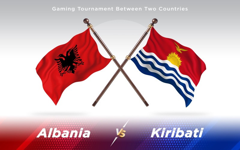 Albania versus Kiribati Two Countries Flags - Illustration