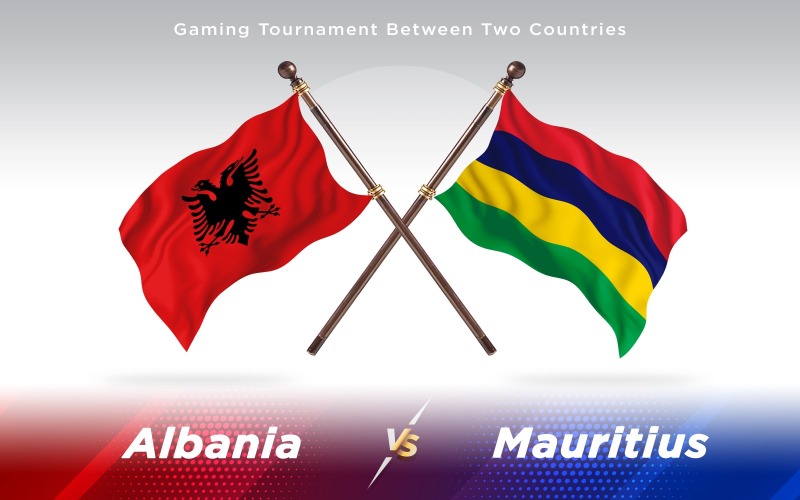 Albanien kontra Mauritius två länder flaggor - Illustration