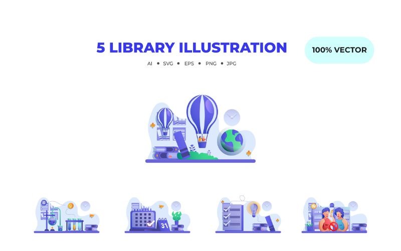 Download Иллюстрация "Books Power  4 - Illustration" / Books Power  4 - Illustration - Иллюстрация на тему графика library,illustrations,flat,vector,literature,book,education,knowledge,university,study,college,archive,collection,academic,literary
