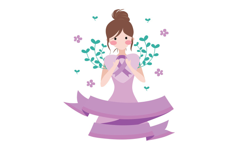 Download Иллюстрация "Girls with ribbons -  AS - Illustration" / Girls with ribbons -  AS - Illustration - Иллюстрация на тему графика cancer,organization,donation,graphic,template,awareness,healthy,health,help,event,print,ribbon,healthcare,support,illusration