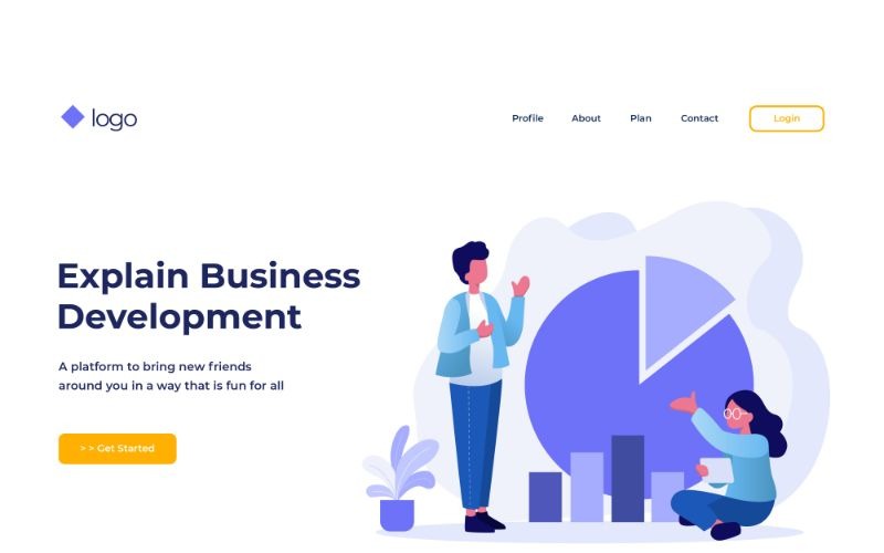 Download Иллюстрация "ILP 13 Explain Business Development - Illustration" / ILP 13 Explain Business Development - Illustration - Иллюстрация на тему графика vector,illustration,landing,page,infographic,website,design,business,flat,homepage,header,people,ui,ux,web
