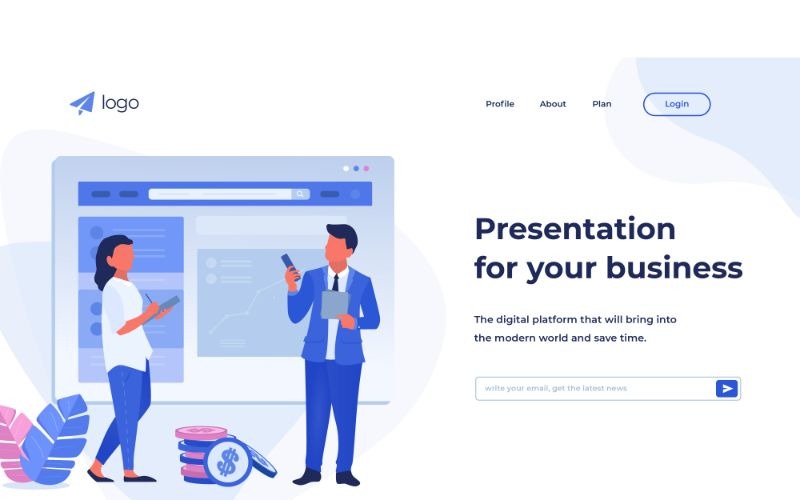 Download Иллюстрация "ILP 2 Presentation Business - Illustration" / ILP 2 Presentation Business - Illustration - Иллюстрация на тему графика vector,illustration,landing,page,infographic,website,design,business,flat,homepage,header,people,ui,ux,web