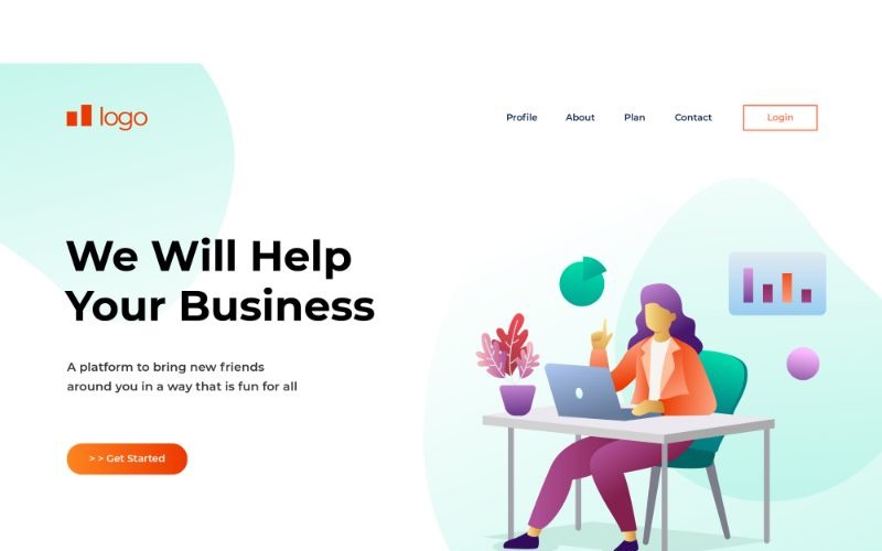 Download Иллюстрация "ILP 20 Help Your Business 2 - Illustration" / ILP 20 Help Your Business 2 - Illustration - Иллюстрация на тему графика vector,illustration,landing,page,infographic,website,design,business,flat,homepage,header,people,ui,ux,web