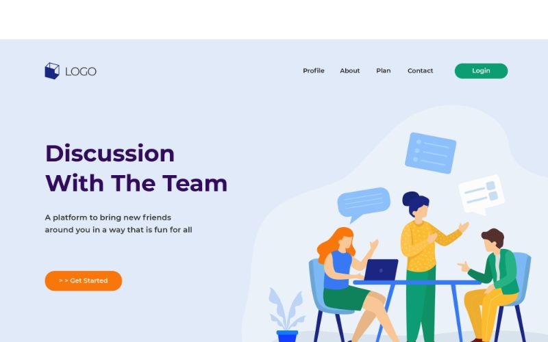 Download Иллюстрация "ILP 38 Discussion With The Team - Illustration" / ILP 38 Discussion With The Team - Illustration - Иллюстрация на тему графика adobe illustration,business,collaboration,concepts,dashboard,digital,flat,flat design,header,homepage,illustration,landing pages,mobile,modern,pages,service,team,ui,ux,vectors