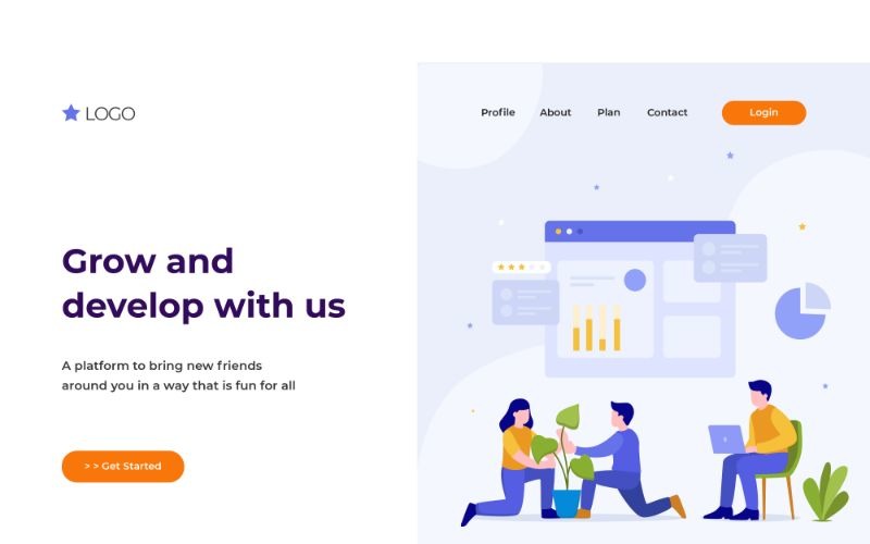 Download Иллюстрация "ILP 39 Grow and Develop with Us - Illustration" / ILP 39 Grow and Develop with Us - Illustration - Иллюстрация на тему графика adobe illustration,business,collaboration,concepts,dashboard,digital,flat,flat design,header,homepage,illustration,landing pages,mobile,modern,pages,service,team,ui,ux,vectors