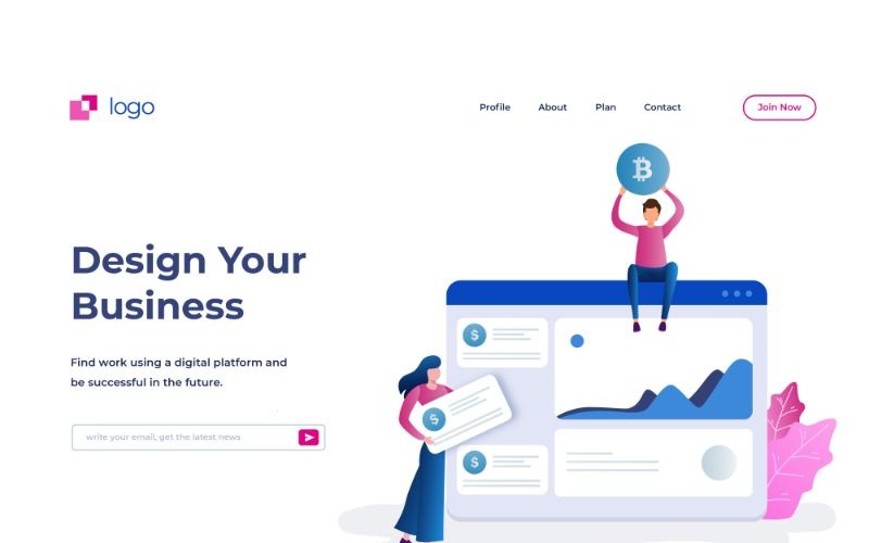 Download Иллюстрация "ILP 8 Design Your Business - Illustration" / ILP 8 Design Your Business - Illustration - Иллюстрация на тему графика vector,illustration,landing,page,infographic,website,design,business,flat,homepage,header,people,ui,ux,web