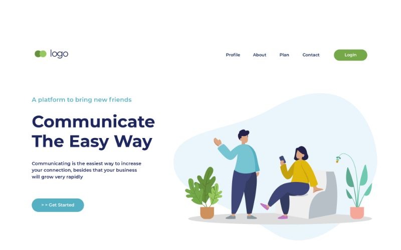 Download Иллюстрация "ILP 9 Communicate Easy Way - Illustration" / ILP 9 Communicate Easy Way - Illustration - Иллюстрация на тему графика vector,illustration,landing,page,infographic,website,design,business,flat,homepage,header,people,ui,ux,web