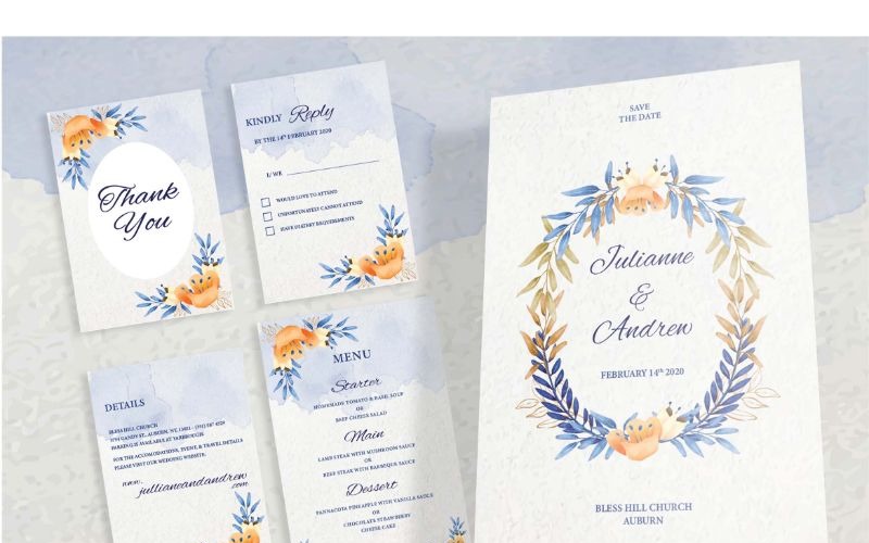 Invitación de boda 2 Floral Of Haapines - Plantilla de identidad corporativa