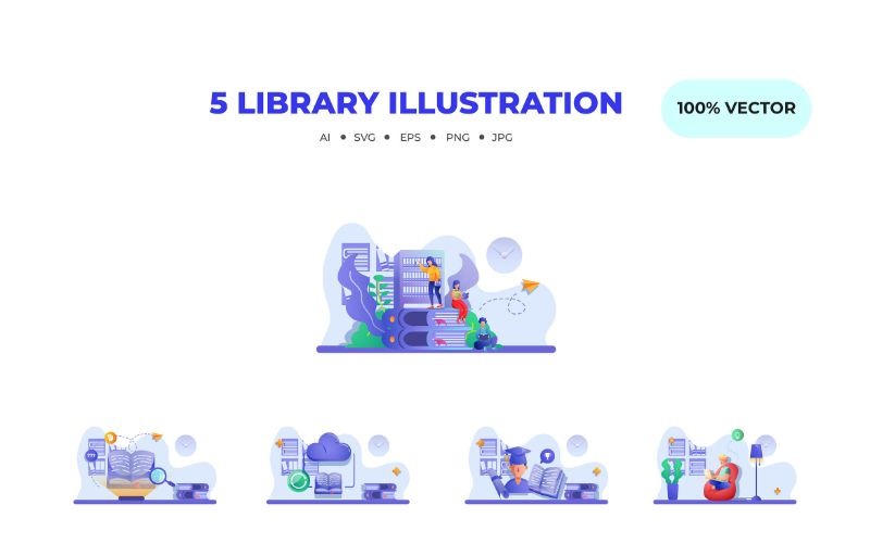 Download Иллюстрация "Study  2 - Illustration" / Study  2 - Illustration - Иллюстрация на тему графика library,illustrations,flat,vector,literature,book,education,knowledge,university,study,college,archive,collection,academic,literary