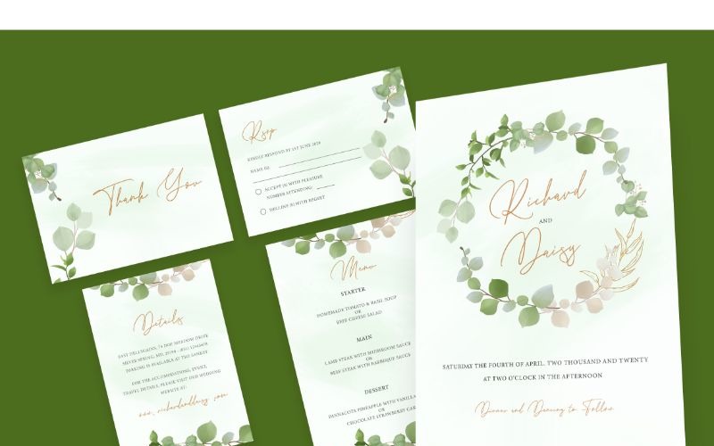 Wedding Invitation 16 White Flower - Corporate Identity Template