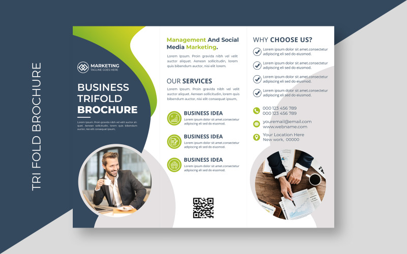 Download Фирменный стиль "Business Trifold Brochure  Theme - Corporate Identity Template" / Business Trifold Brochure  Theme - Corporate Identity Template - Фирменный стиль на тему графика brochure,flyer,poster,business,abstract,cover,template,blue,magazine,triangle,typography,layout,marketing,polygon,idea,leaflet,promotion,presentation,graphic,catalog