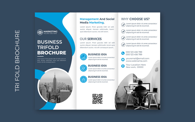 Business Trifold Brochure - Vorlage für Unternehmensidentität