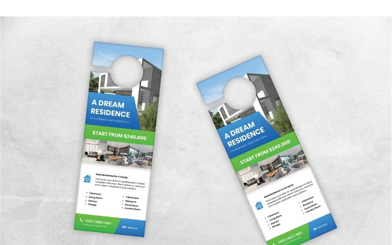 Download Фирменный стиль "Door Hanger Dream Residence 2 - Corporate Identity Template" / Door Hanger Dream Residence 2 - Corporate Identity Template - Фирменный стиль на тему графика door,hanger,print,corporate,company,business,marketing,modern,design,creative,sign,handle,privacy,label,entrance