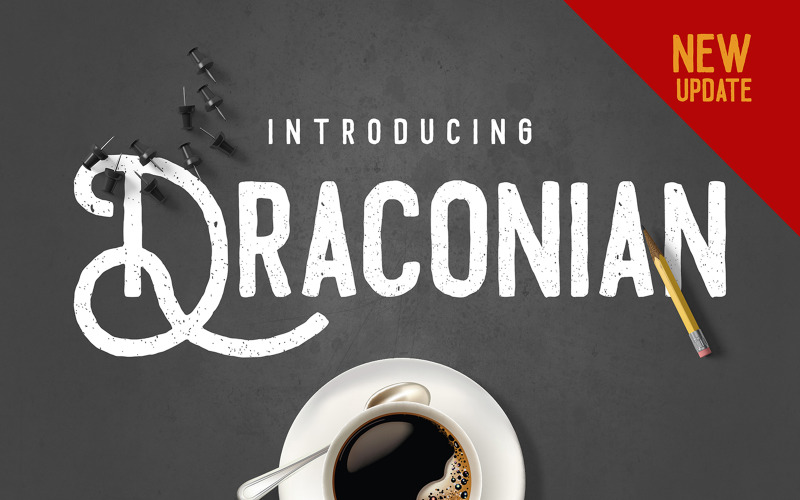 Download Шрифт "Draconian Typeface Font" / Draconian Typeface Font - Шрифт на тему графика classic,font,lettering,ligature,logotype,old,racer,retro,rough,typeface,vintage,branding,groovy,logo,magazine,stamp,unique,stylish,classy,book cover