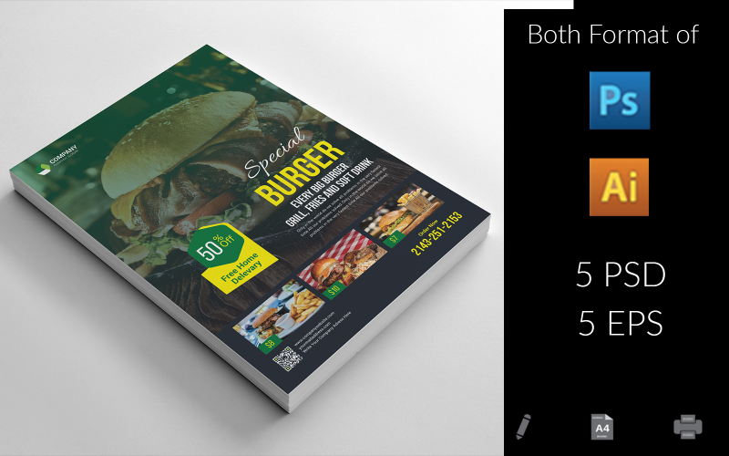 Download Фирменный стиль "Food Flyer" / Food Flyer - Фирменный стиль на тему графика flyer,corporate,liflet,computer,internet,stationery,poster,blue,hiquality,official,sample,business,logo,professional,modern,art,standard,creative,graphics,colorful