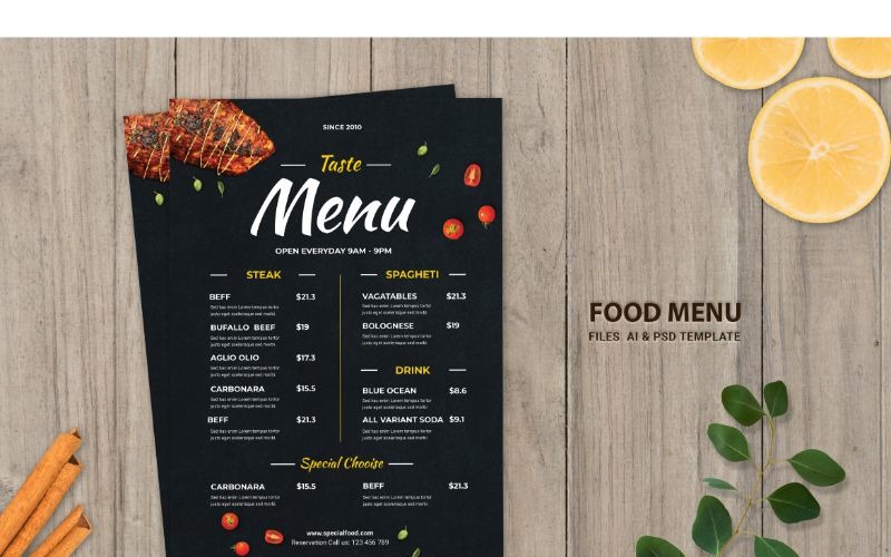 Food Menu Black Western - Corporate Identity Template