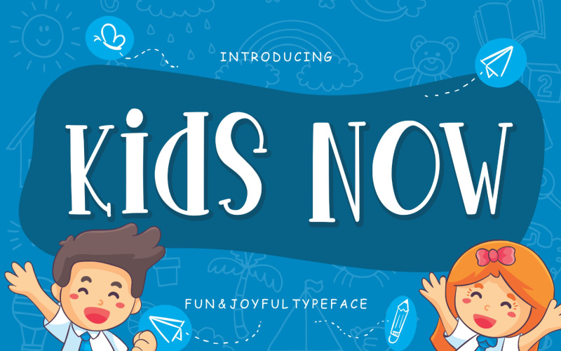 Kinderen nu leuk en vrolijk lettertype