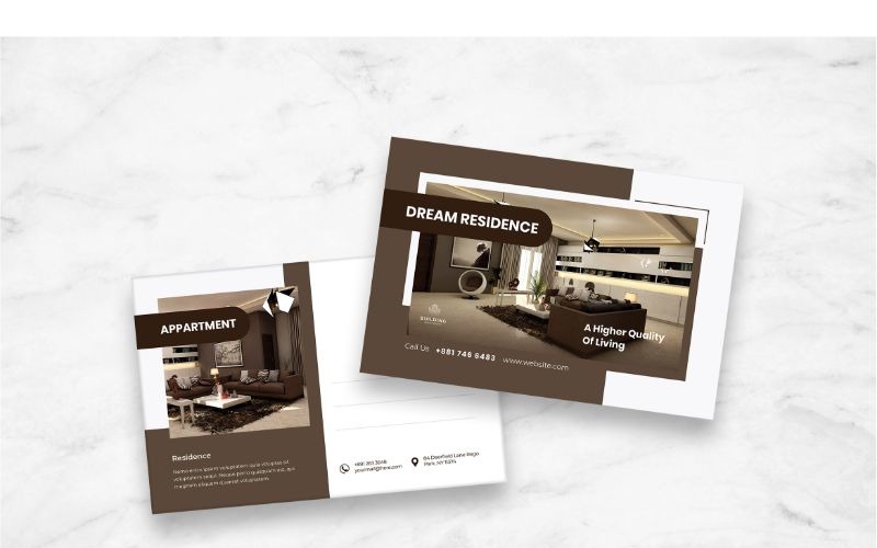 Download Фирменный стиль "Postcard Dream Residence - Corporate Identity Template" / Postcard Dream Residence - Corporate Identity Template - Фирменный стиль на тему графика postcard,card,paper,mail,letter,invitation,vector,design,template,post,stamp,greeting,correspondence,message,airmail