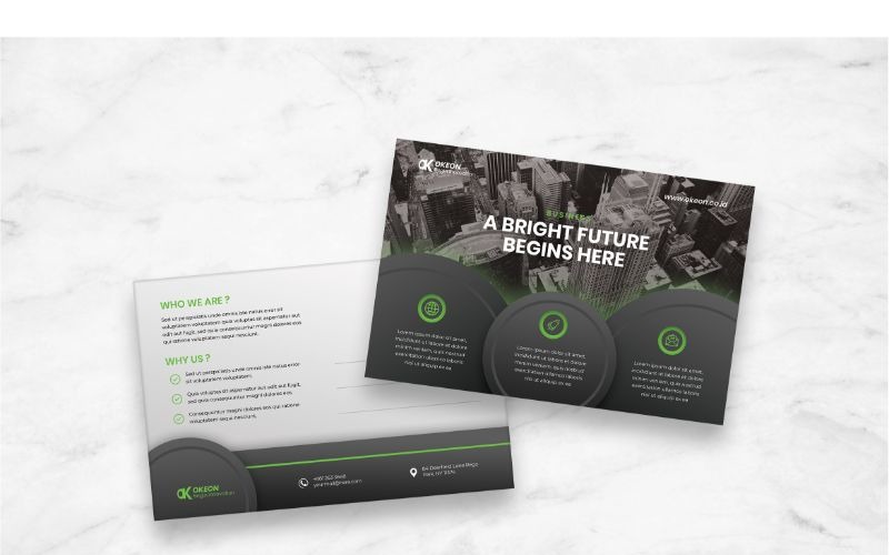 Download Фирменный стиль "Postcard Okeon - Corporate Identity Template" / Postcard Okeon - Corporate Identity Template - Фирменный стиль на тему графика postcard,card,paper,mail,letter,invitation,vector,design,template,post,stamp,greeting,correspondence,message,airmail