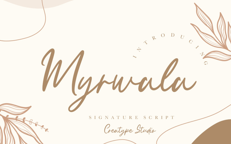 Carattere corsivo firma Myrwala