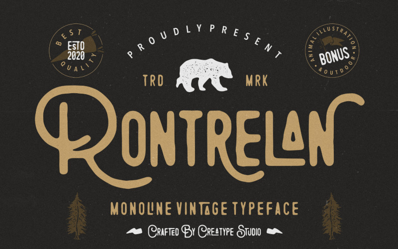 Carattere vintage Rontrelan Monoline